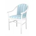 Стул-кресло деревянный анна мягкий, с подлокотниками, массив бука, итальянский каркас, эмаль белая