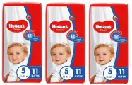 Подгузники Huggies Classic 5, 11 шт, 11-25 кг, 3 уп.