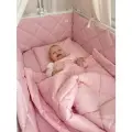 Бортики в кроватку для новорождённых, бэби розовый, 100% хлопок, 60х30 см - 2 шт, 120х30 см - 2 шт, MamiBro
