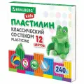 Пластилин 12 цветов Brauberg Kids, 240г, со стеком (106436), 16 уп.