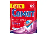 Таблетки для посудомоечной машины Сомат Все-в-1 Экстра, 100шт