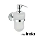 Дозатор для мыла INDA FORUM A36120CR21, настенный, цвет держателя хром, матовое стекло и хром, , шт