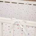 Бортики в детскую кроватку для новорожденных 120х35-2 шт; 60х35-2шт. Съемные чехлы на молнии Разноцветный горошек 