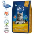 Корм для взрослых стерилизованных кошек Brit Premium Cat Duck & Chicken с уткой и курицей 8 кг