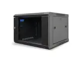 Шкаф телекоммуникационный 19 настенный 9U 600x450mm черный, дверь стекло, W&T C096045BWS3