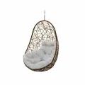Подвесное кресло овал ротанг коричневое (без стойки), серая подушка
