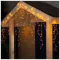 Гирлянда «Бахрома» 3 × 0.9 м, IP44, УМС, прозрачная нить, 232 LED, свечение жёлтое, 220 В