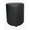 Пуфик круглый кожаный черный