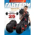 Набор гантелей ГАНТЕЛИ-В-ДЕЛЕ, регулируемые, разборные, 2x12.5кг + штанга