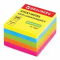 Стикеры (самоклеящийся блок) Brauberg, 51x51мм, 5 цветов неон, 400 листов (122857), 24 уп.