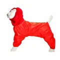 Комплект: Теплый комбинезон+Снуд (шапка) для американского стаффордширского терьера суки, на флисе, повышенной прочности, цвет красный