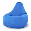 Кресло-мешок Груша, Puff Daddy, Голубой Велюр, XXXXXXL, 400 литров, КОМФОРТ, пуф, кресло, бескаркасная мягкая мебель