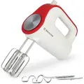 Миксер ручной BRAYER BR1307, 600Вт, 5 скоростных режимов, турборежим, венчики, насадки для теста, красный/белый
