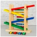 Детская деревянная игрушка 2 в 1 Автотрек + счёты, 3+, 1 набор