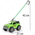 Игрушка-каталка с ручкой (высота хвата 43 см) машинка джип (салатовый) / Полесье