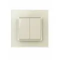 Двухклавишный проходной механический выключатель Livolo, 1 пост, цвет жемчужный Ливолотач