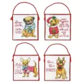 70-08972 Набор для вышивания крестом DIMENSIONS Christmas Pups. Ornaments Рождественские щенки