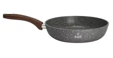 Сковорода литая с индукционным дном, серый гранит глубокая из литого алюминия с гранитным антипригарным покрытием ТИТАН&ГРАНИТ, 26cm