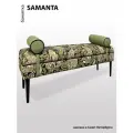 Банкетка BORDADO SAMANTA, мебельная фанера, велюр/гобелен, цвет Волки-зайцы-павлины, съемные валики.