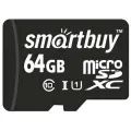 Карта памяти SmartBuy microSDXC 64 ГБ Class 10, V10, A1, UHS-I U1, R 80 МБ/с, адаптер на SD,  RU, 1 шт.