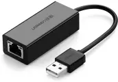 Сетевой адаптер Ugreen USB 2.0 - LAN RJ45, 10/100 Мбит/с, цвет черный (20254)
