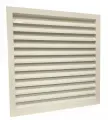 Решетка наружная вентиляционная 300х300 жалюзийная встраиваемая металлическая, бежевая, оцинкованная