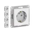 Розетка с заземлением Systeme Electric AtlasDesign 16А, механизм, Лотос(белый матовый) ATN001343 (комплект 5 шт.)