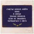 Прикольная мотивирующая табличка со снитчем Счастье можно найти, металл, 20х30 см.