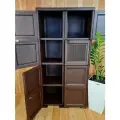 Шкаф пластиковый высокий УЮТ, для балкона, дома, улицы, беседки. Цвет: Коричневый. Арт: Э-052-1-Д