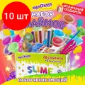 Комплект 10 шт, Набор слаймов 26 цветов, 31 аксессуар, в колорбоксе, юнландия, 663776
