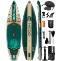 Надувная двухслойная SUP-доска HICOO BLUE COAST GREEN PRO 11' 335x86x15 см / Сапборд для отдыха на воде