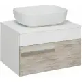 Тумба с раковиной подвесная Вудлайн 65, скандинавский дуб (раковина Cuatro)