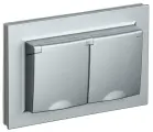 Розетка 2-м СП BRITE РСбш12-3-44-БрА 16А в сборе IP44 с крышкой алюм. | код BR-R26-16-44-K47-F | IEK (5шт. в упак.)