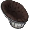 Кресло садовое KALYMERA МАЛЕ, папасан, искусственный ротанг, подушка шоколадная, 96х110х65см