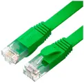 GCR Патч-корд PROF плоский прямой 7.5m, UTP медь кат.6, зеленый, 30 AWG, ethernet high speed 10 Гбит/с, RJ45, T568B