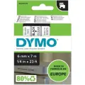 Картридж с оригинальной лентой DYMO 6мм х 7м, пластик, черный шрифт на прозрачной ленте