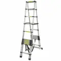 Лестница-стремянка телескопическая алюминиевая двухсекционная (3.8+3.8м,13+13ступенек, max нагрузка 150кг, вес 21.5кг)