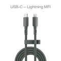 Кабель COMMO Range USB Type-C - Lightning MFI, 2.2м, Серо-зелёный