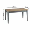 Стол обеденный раздвижной форест/сканди 140/179x77x76 см из массива сосны, серый 7046/антик