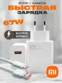 Быстрое Fast Charge зарядное устройство для телефона Сяоми 67W с кабелем USB-C