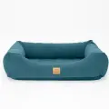 Лежанка для собак и кошек со съемным чехлом IvPetRoom Comfort L 90x70 микровелюр бирюзовый
