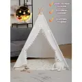 Детская игровая палатка, дом, шатер (хлопок) + гирлянда, коврик противоскользящий в подарок . Вигвам, комплекс игровой, домик- штабик для девочек и мальчиков.