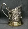 Подстаканник латунный Тройка