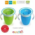 Поильник непроливайка Munchkin MIRACLE® 360° с ручками 207 мл. с 6 мес.2 шт, голубой/зеленый