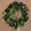 Венок хвойный «Сказочное чудо» d-40 см, синий, ПВХ, светодиоды