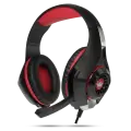Наушники проводные с микрофоном Crown Micro CMGH-101T Игровые наушники чёрный/красный