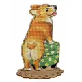 Вышивка Корги и пуфик 16x12x7 см.
