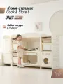 Детская игровая кухня - стеллаж UNIX Kids Cook & Store 6 развивающая игрушка Монтессори с набором продуктов и посуды