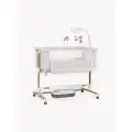 Кроватка CARRELLO Bloom, Silk Beige Wooden, с автоматическим укачиванием, опускающаяся передняя стенка, 8 уровней высоты