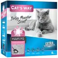Cats way Box White Cat Litter With Babypowder наполнитель комкующийся для кошачьего туалета с ароматом детской присыпки - 6 л ( коробка)